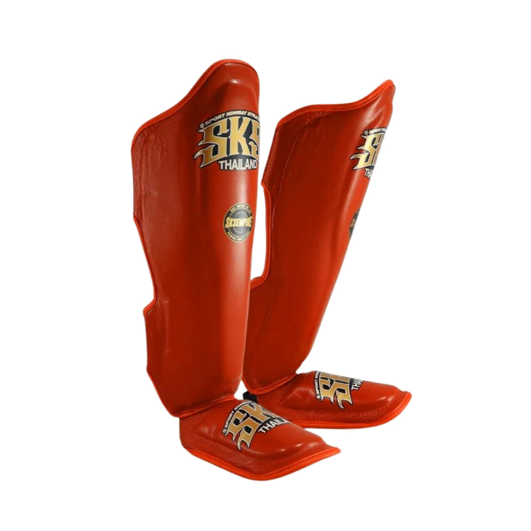 SKS Shin Guards - Orange - Muay Thai Store