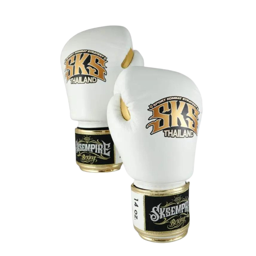 SKS Boxing Gloves - White/Gold