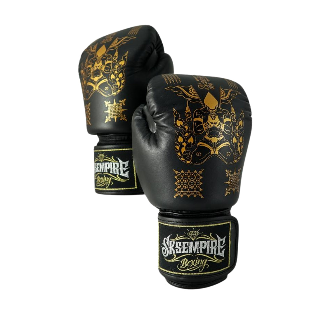 SKS Boxing Gloves - Sak Yant Black