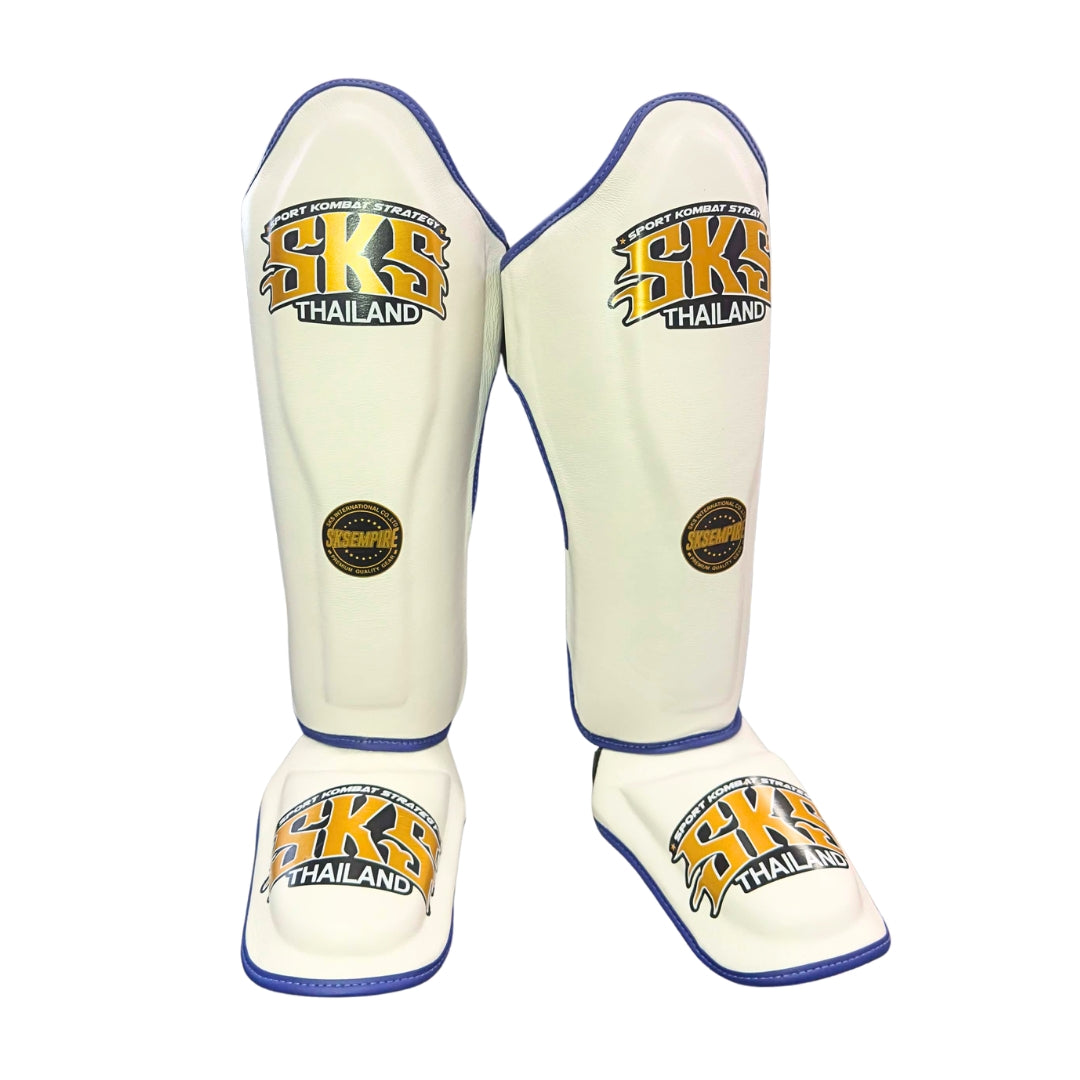 SKS Shin Guards - White/Blue