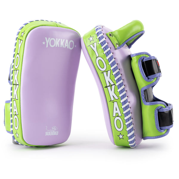 Yokkao Curved Thai Pads - Orchid/Lime zest