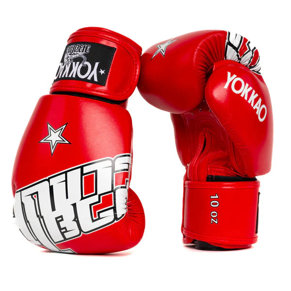 Yokkao Boxing Gloves Lettering Red Muay Thai Store