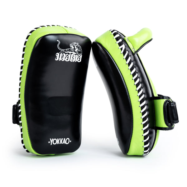 Yokkao Freestyle Thai Pads - Black/Lime zest